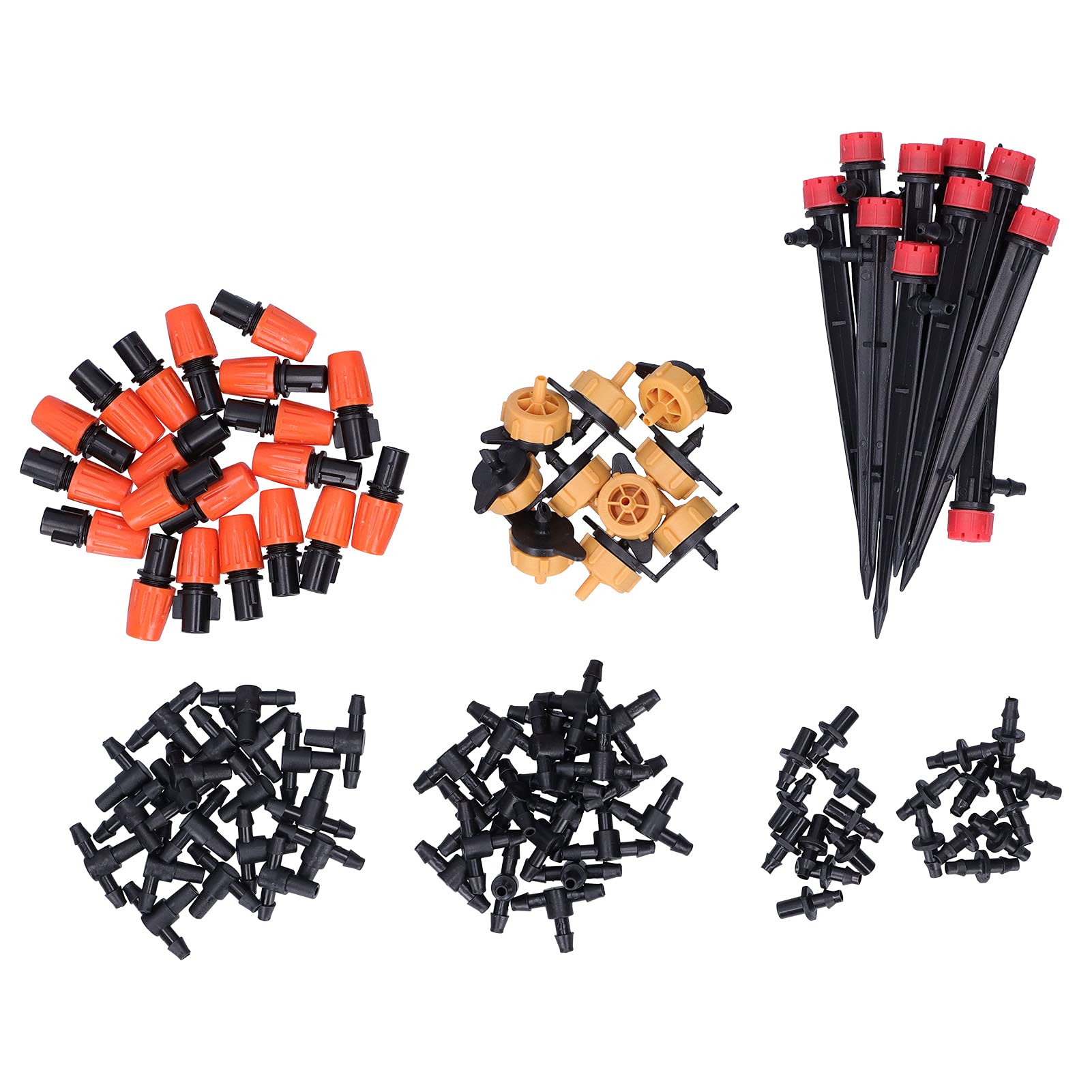 Kit d’irrigation goutte-à-goutte 40 m 4/7, système d’arrosage de jardin avec buses réglables, kit d’irrigation automatique pour pelouse, serre et potager, comprenant une vanne à