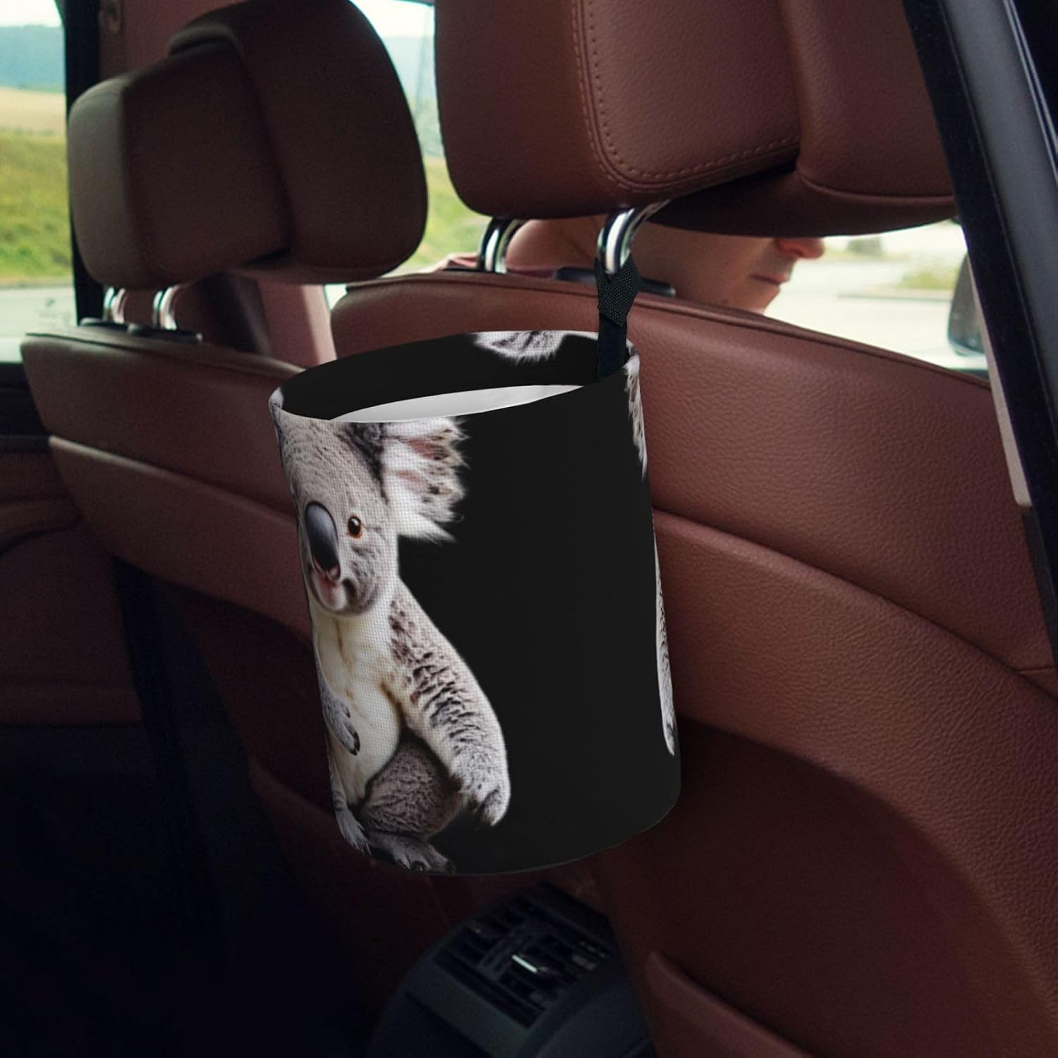 Cute Koala Portable car Trash can, Practical car Storage Bucket, Practical, Convenient and Foldable, a Must-Have for Cars. image 5