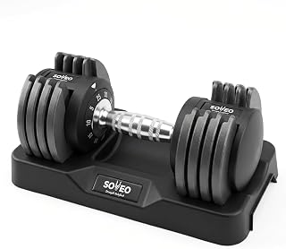 Adjustable Dumbbell Set, 10-in-1 Free Weight Adjustable Dumbbells Gym Sets | with Fast Adjustment 5LB to 55LB, Non-Slip Grip & Storage Tray for Men/Women Fitness Equipment for Home Gym Equipment