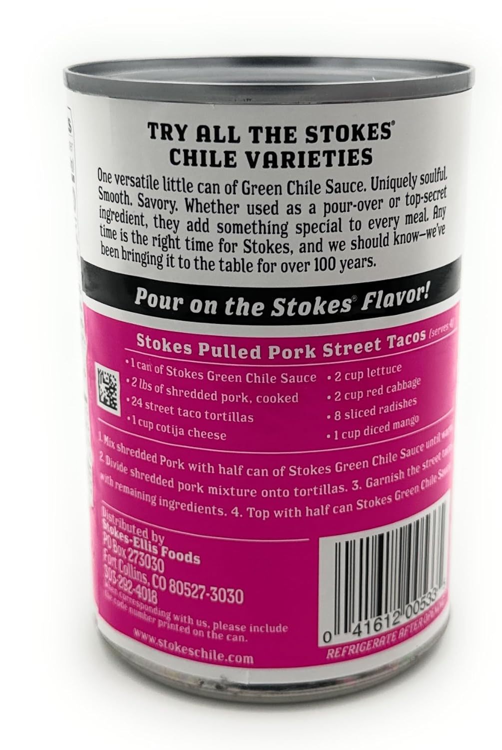 Stokes Green Chile Sauce with Pork and Jalapenos Pack of 3