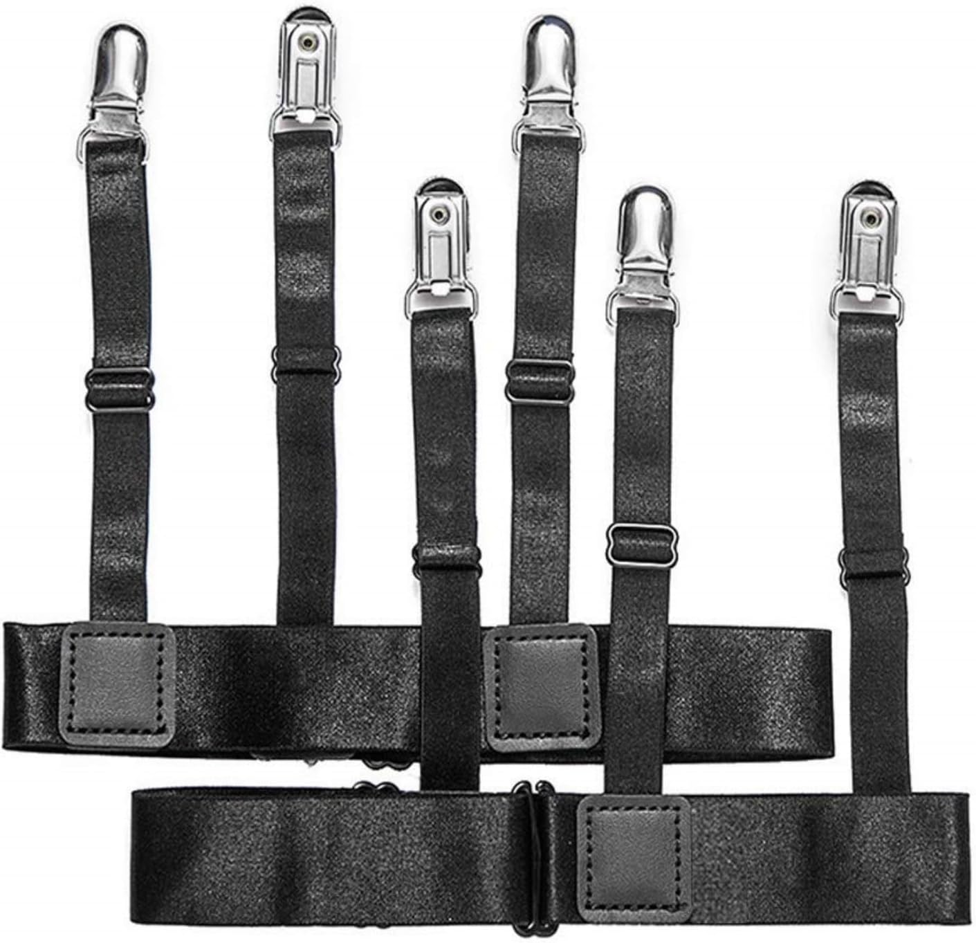 Shirt Stays Garters for Men: Adjustable Shirt Holders Shirt Tuckers Elastic Shirt Keepers for Military Police