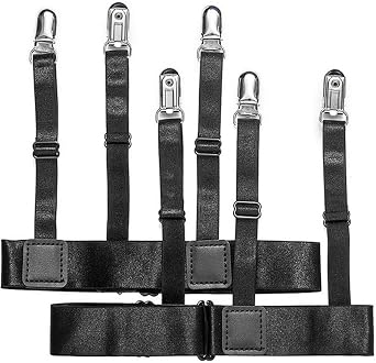 Shirt Stays Garters for Men: Adjustable Shirt Holders Shirt Tuckers Elastic Shirt Keepers for Military Police