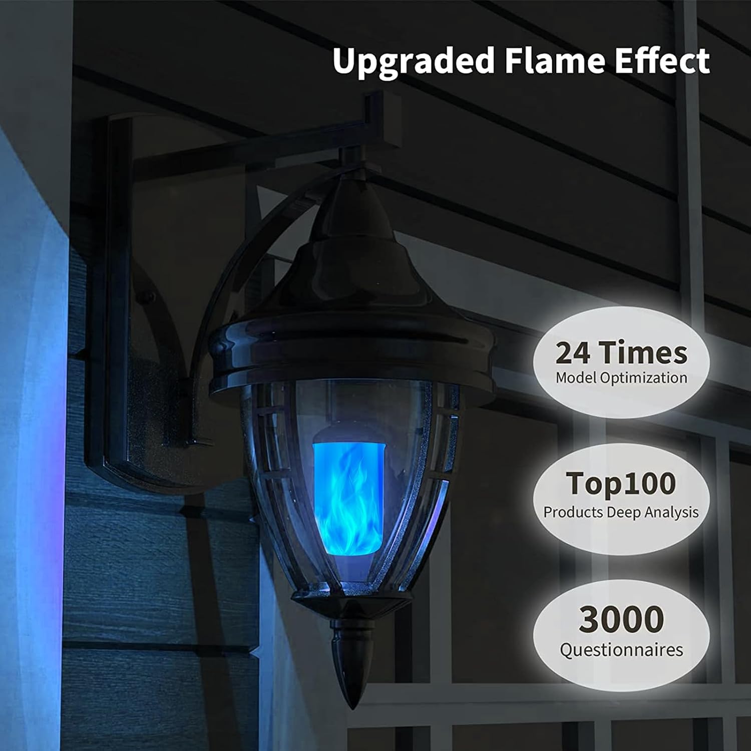 Morsatie E26 Flame Light Bulb Upside Down Effect for Indoor Decor, 4 Mode image 2