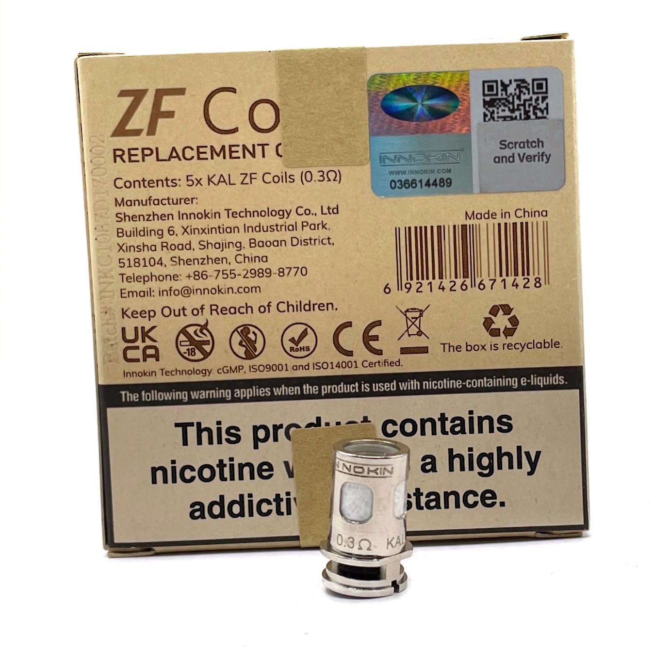 INNOKIN - Z Force Coil 0,3 Ohm - Rsistance De Remplacement Pour Cigarette  Electronique - Puissance 30-45 W - Vape MDL Ou RDL - Technologie DuoPrime -  Sans Nicotine Ni Tabac - Bote De 5 : Amazon.fr: High-Tech