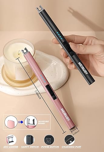 Miniatura 73 de MEIRUBY-Encendedor eléctrico, encendedor de velas recargable USB, encendedor de arco, encendedores para velas, campamento, barbacoa, uso familiar