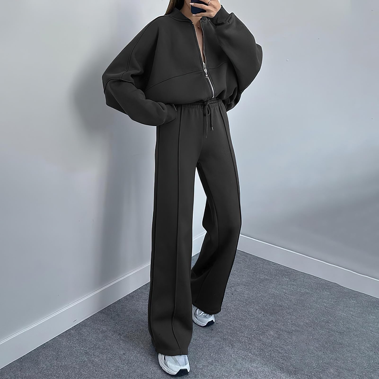 amropi Chándal de Mujer Chaqueta Sudadera con Cremallera y Pantalón Deporte Conjunto — view 5