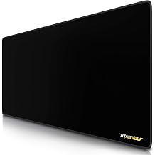 CSL - XXL Gaming Mouse Pad - Yellow Stroke Design - 35 x 16 inches - Extra Large Office Mouse mat - Finely Woven Fabric, Non-Slip Rubber Base - Improved Precision and Speed - Washable Table mat