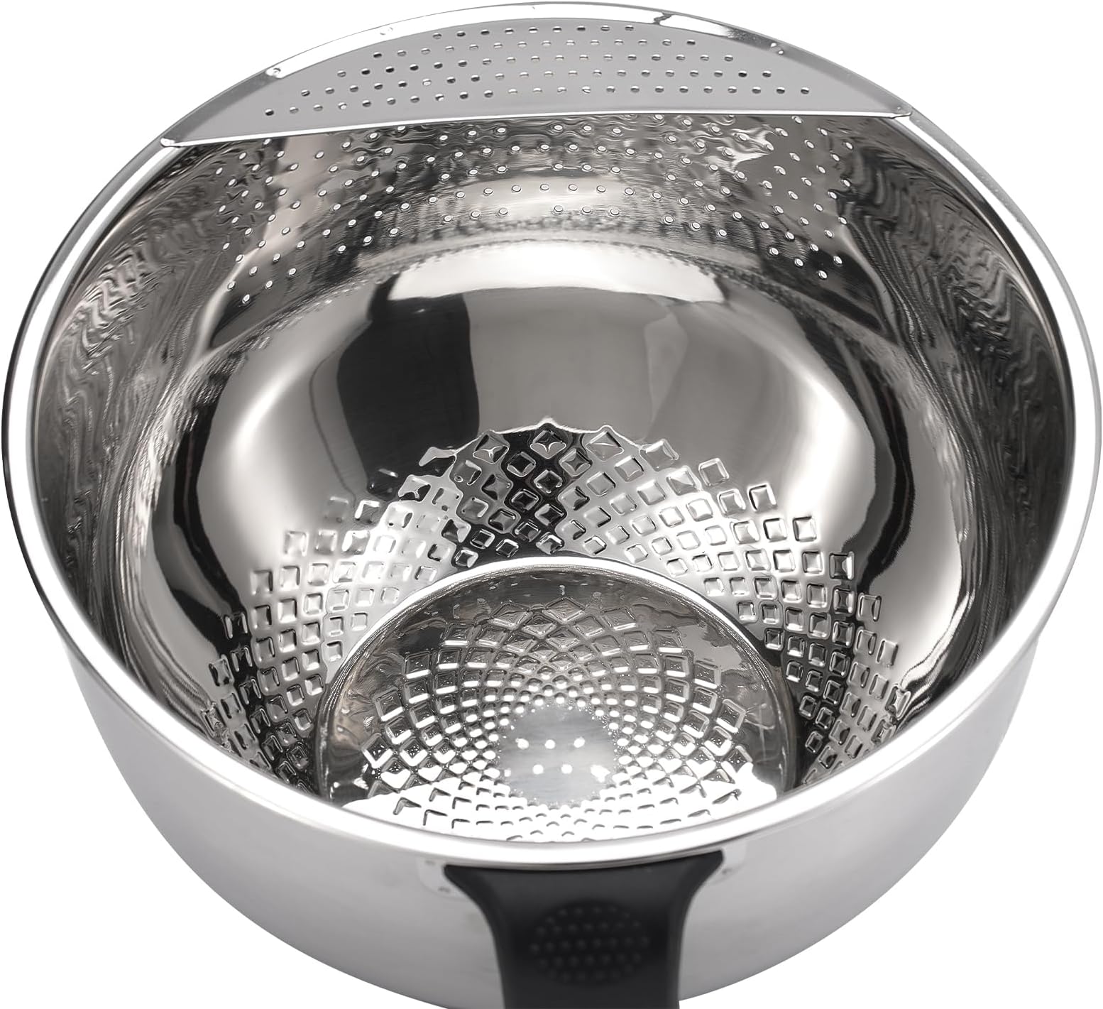 DOPMEP Fine Mesh Rice Strainer, Metal Colander Bowl Stainless Steel Baskets for Pasta, Fruit - Strain, Drain, Rinse -8.67 inch