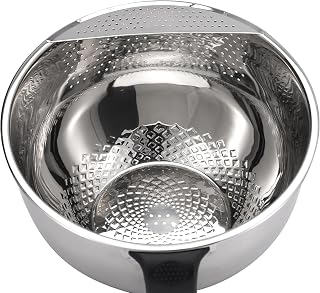 Rice Washer Strainer Bowl Stainless Steel Colander Quinoa Washing Bowl Versatile Square Side Drainers for Cleaning Rinsing Fruits, Vegetables, and Beans - Multifunctional Drain Basket