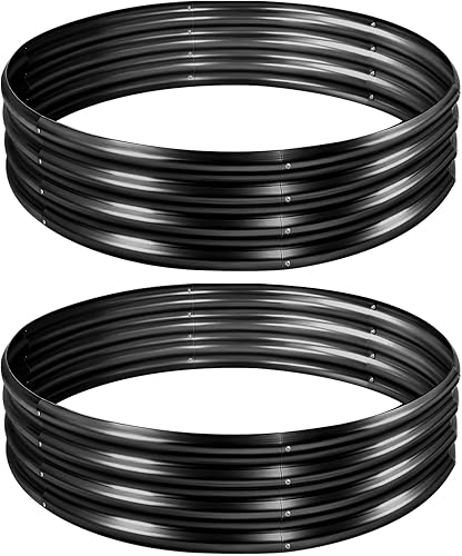 Miniatura 25 de Land Guard Kit de cama de jardín elevada galvanizada, maceta redonda grande galvanizada de metal galvanizado, cajas de jardín elevadas al aire libre