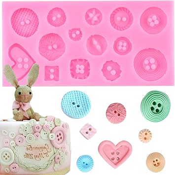 Button Silicone Fondant Molds For Sugar Cake Decorating Cupcake Topper Candy Chocolate Gum Paste Polymer Clay