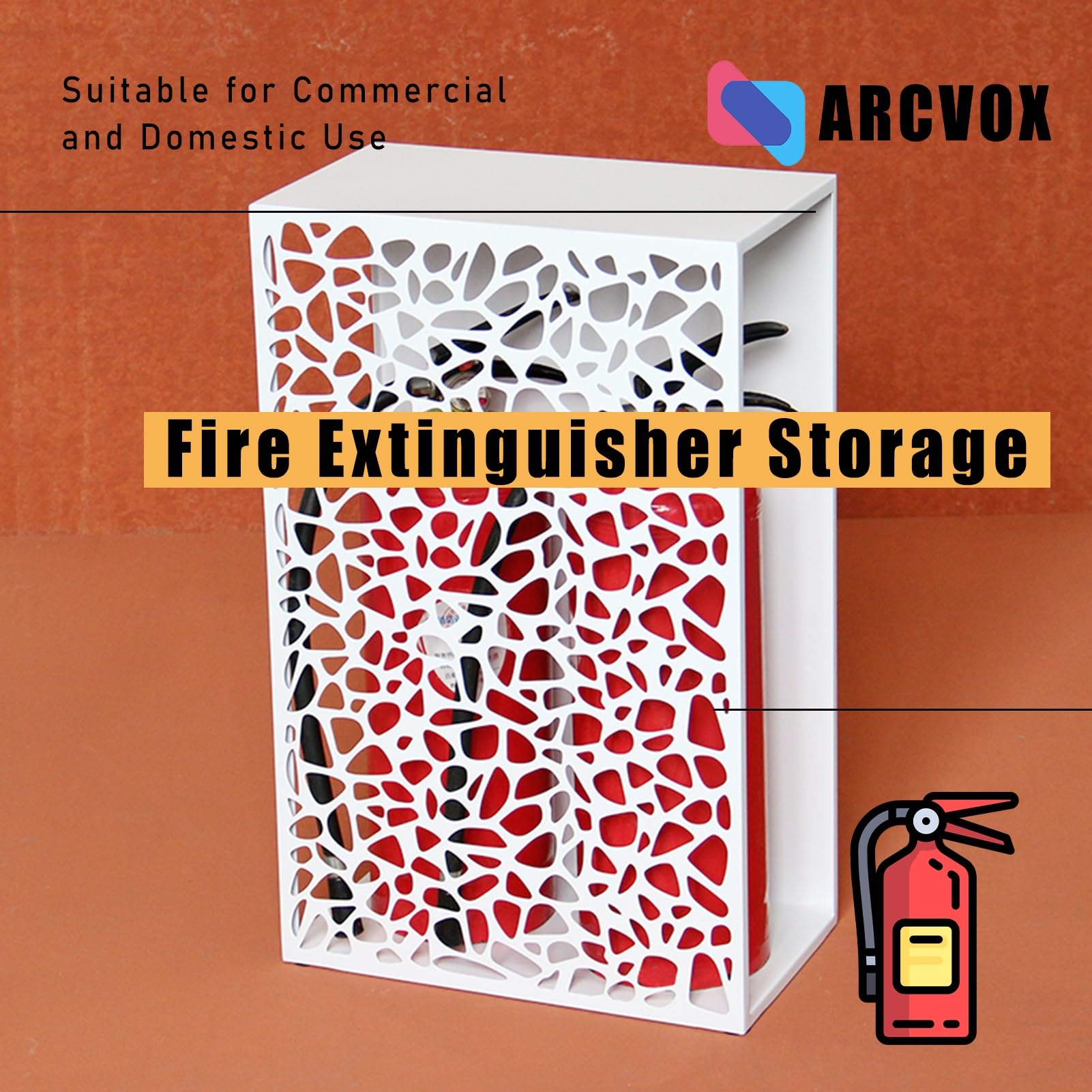 Extintor de incendios para 2 unidades, diseño hueco para decoración, ideal para centros comerciales, hoteles, pasillos, mercados, accesorio duradero para seguridad y estilo