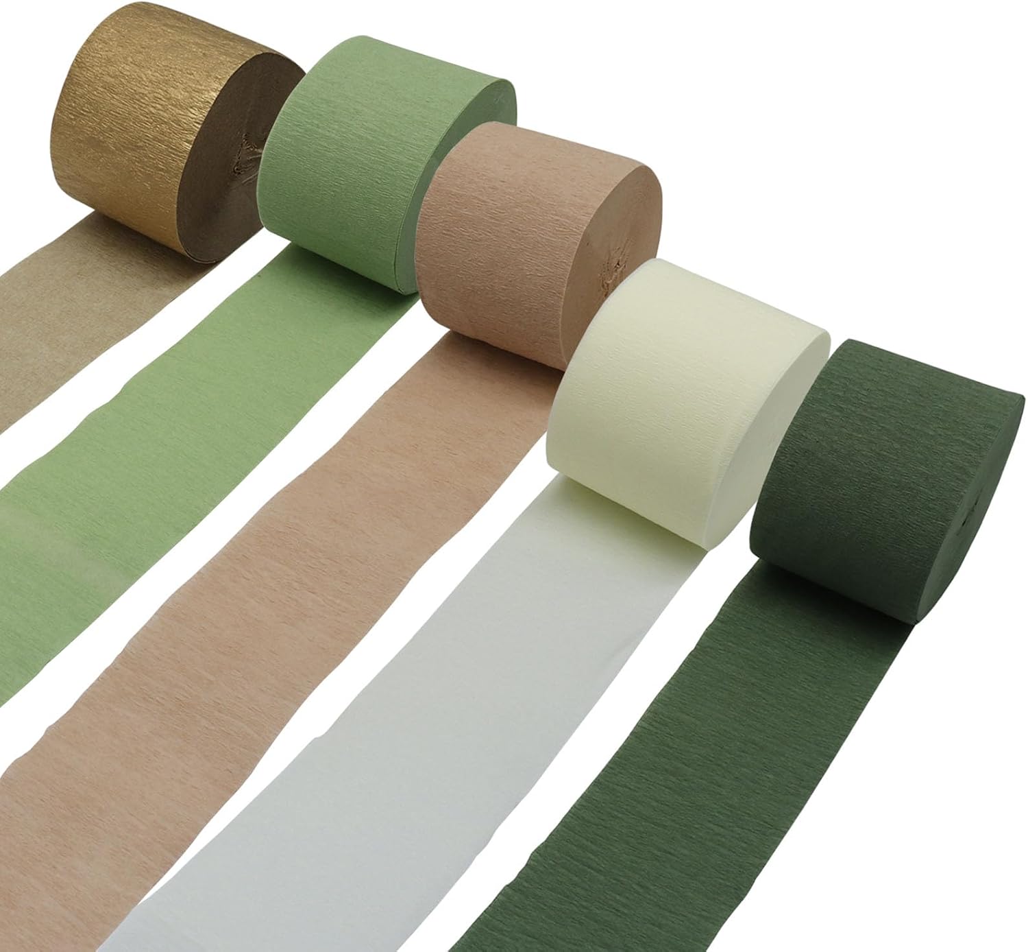 Zorfeter 5 Rolls Rainbow Crepe Paper Streamers, Jungle Party Decorations Hanging Dinosaur Safari Decorations, Forest Birthday Décor for Camp Bachelorette/Woodland Baby Shower/Wedding