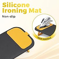 Vista 4 de KINGBOARD Tabletop Ironing Board, Small Ironing Board with Iron Mat, Foldable Mini Iron Board, Easy Storage for Travel & Dorm, 12x32 Black