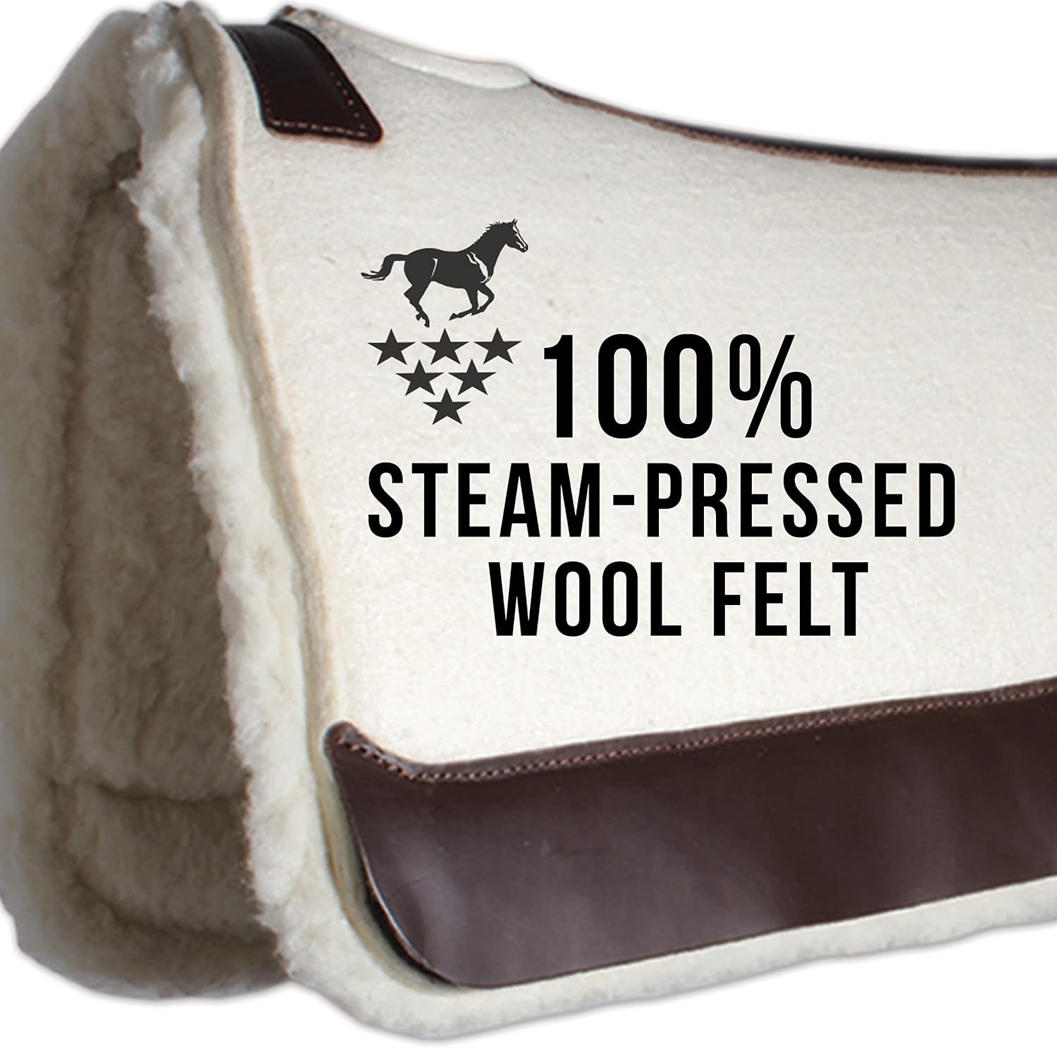 Professional's Choice 100% Steam-Pressed Saddle Pad | Wither Relief and Helps to Protect Against Pressure Points | Soft Fleece Bottom | 31" x 32" | 1 1/4" Felt | Tan
