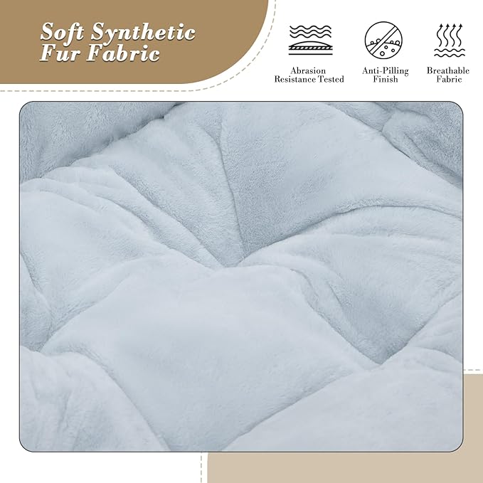 Sillón Plegable Descanso Peluche Cuadrado Azul miniatura 4