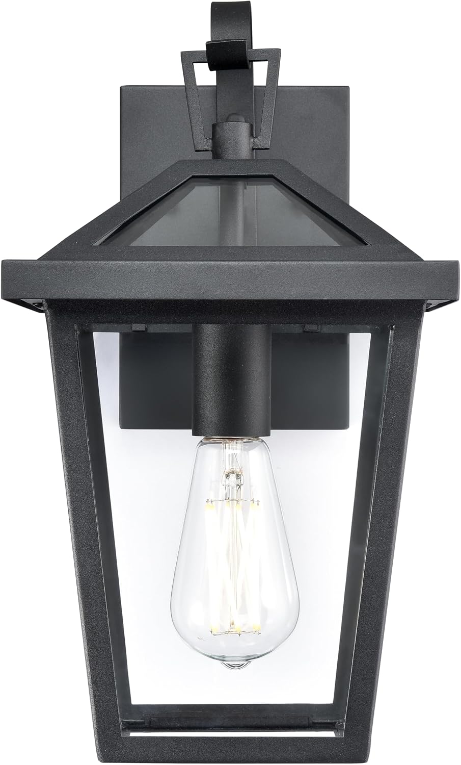 ML Lighting | Mensun Collection | 92101-TBK | 1 Light Outdoor Wall Sconce in Textured Black Finish with Clear Glass Shade | Perfect for Walkways, Porches, Backyards, Patios, and Driveways