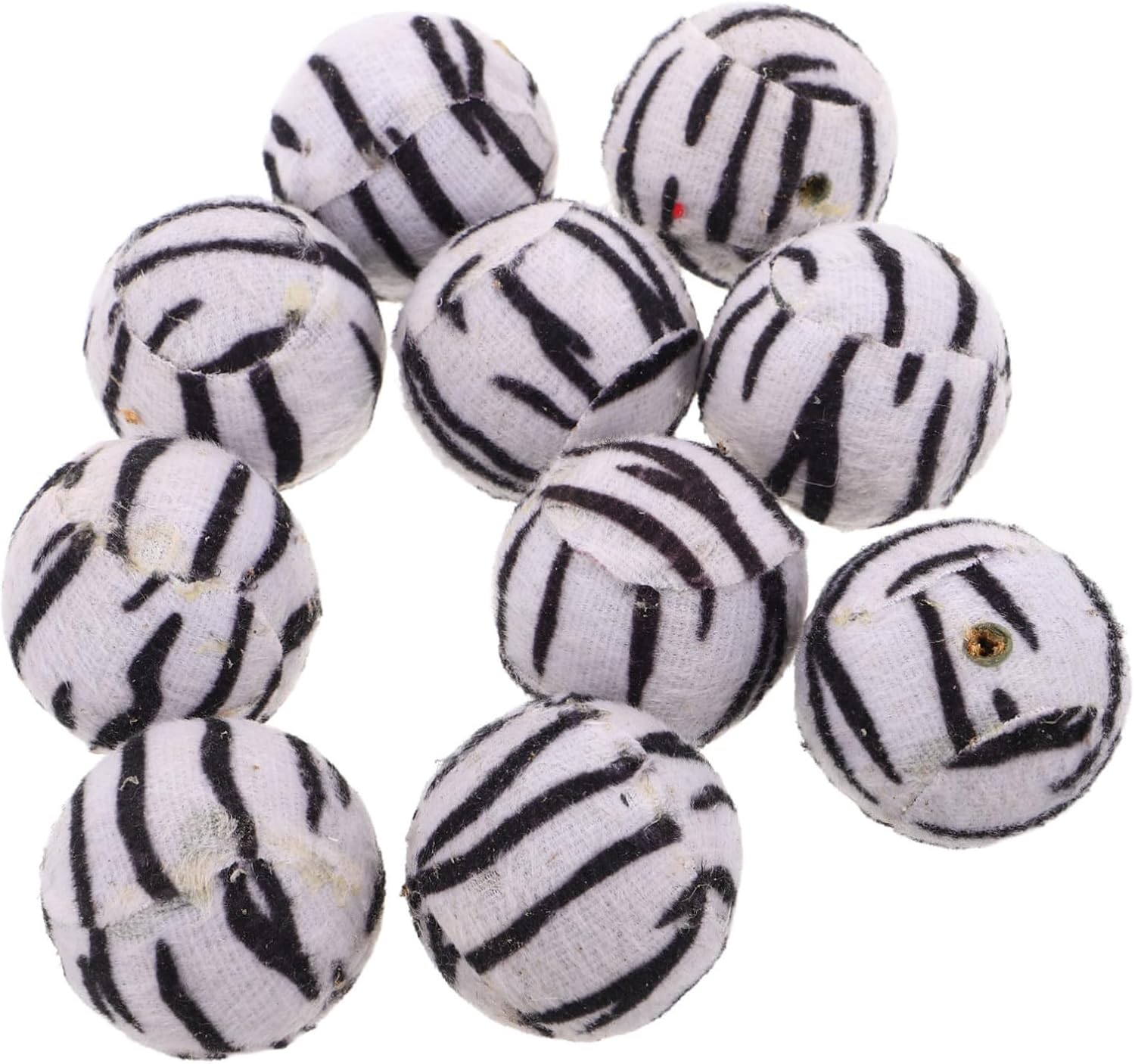 10 Pack Leopard Print Fabric Balls for Cats and Dogs, 4cm Toy