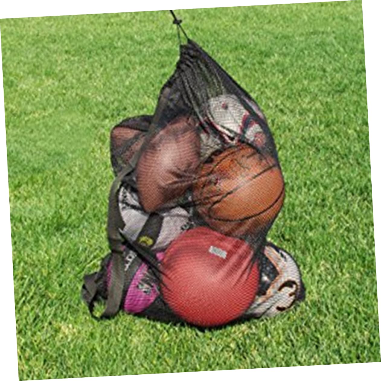 BESPORTBLE 2pezzi Borsa Sportiva Rete Per Palloni Sacchetto Tracolla Per Calcio Basket e Pallavolo Capacità Design Resistente e Pratico Per Uso Quotidiano