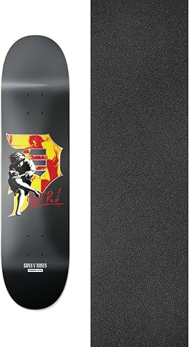 Primitive Skateboarding GN'R Illusion Team - Tabla de patineta negra – 8.5 x 32 pulgadas con cinta de agarre Jessup Black Griptape – Paquete de 2
