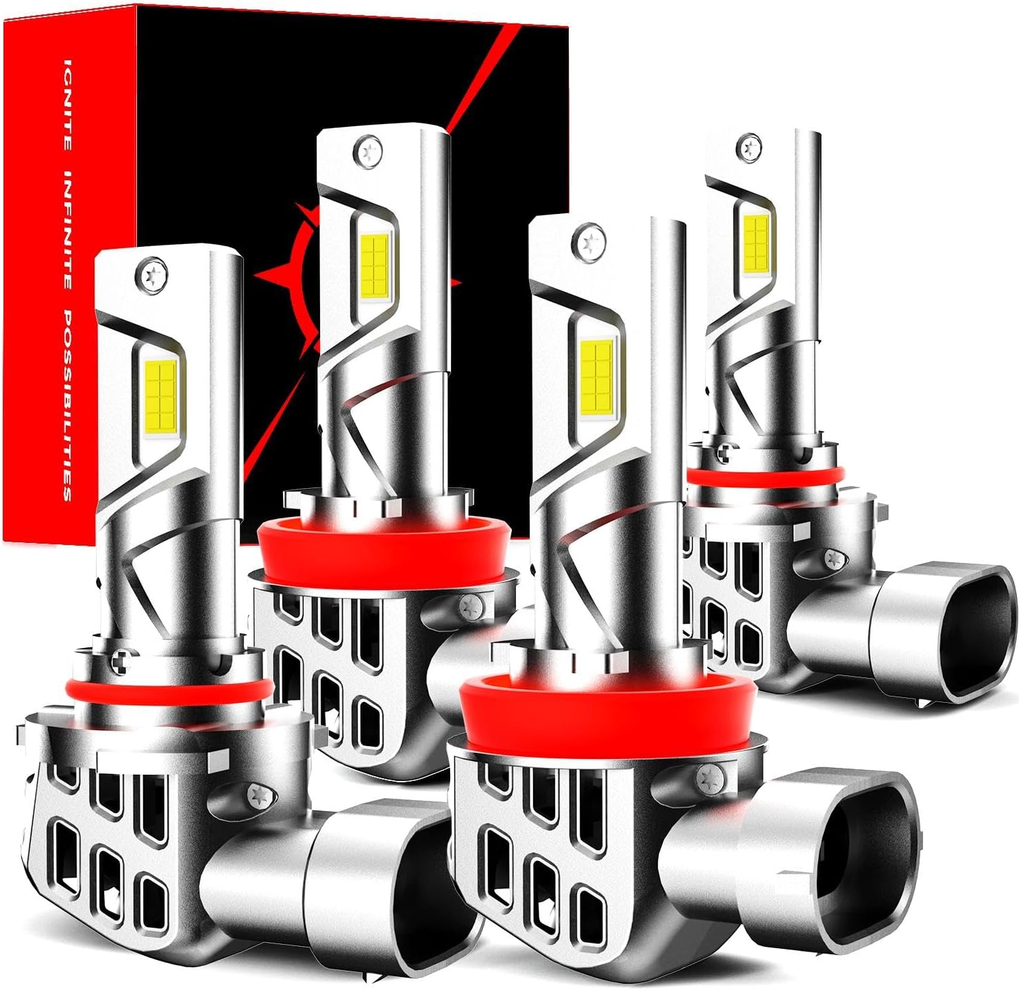 H11 9005 Fog Light Bulbs Combo, 70,000LM, 6500K Cool White, 2-Pack
