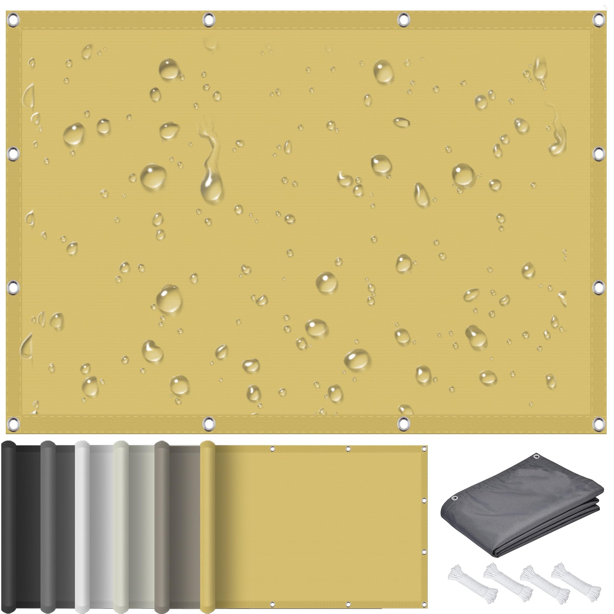 Tenda A Vela 160x160 Cm | Impermeabile Con Protezione UV 98% | Per Giardino, Terrazzo E Campeggio - Foto 3