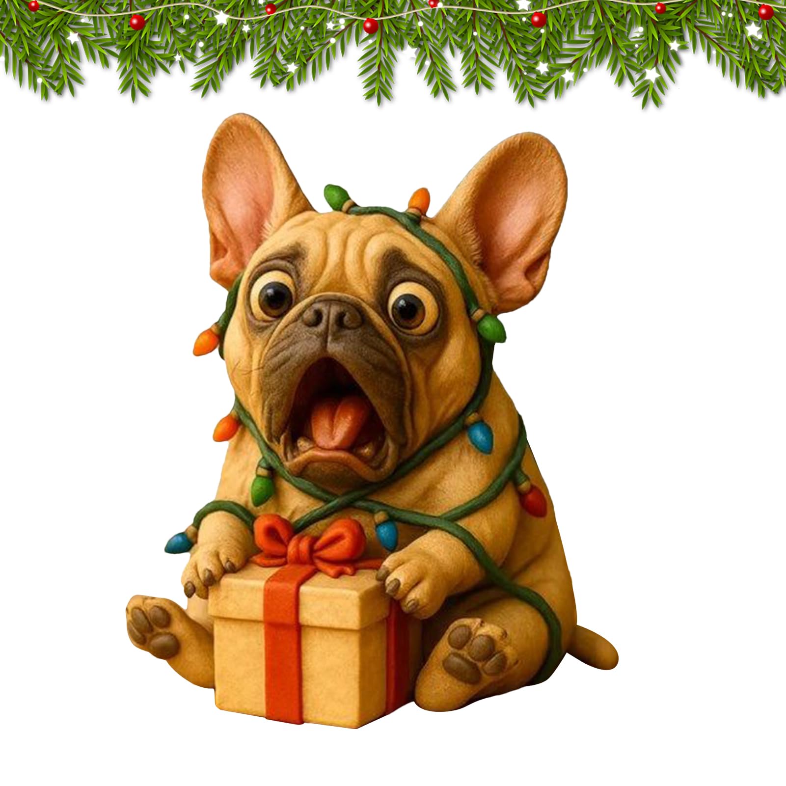 Figurines de table de Noël pour égayer votre salon avec un petit chien mignon
