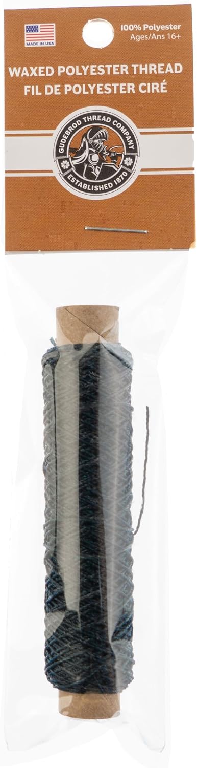 Waxed Thread 3ply Made in USA 75ft (25yd) Bobbin 0.38mm (0.015in), Green