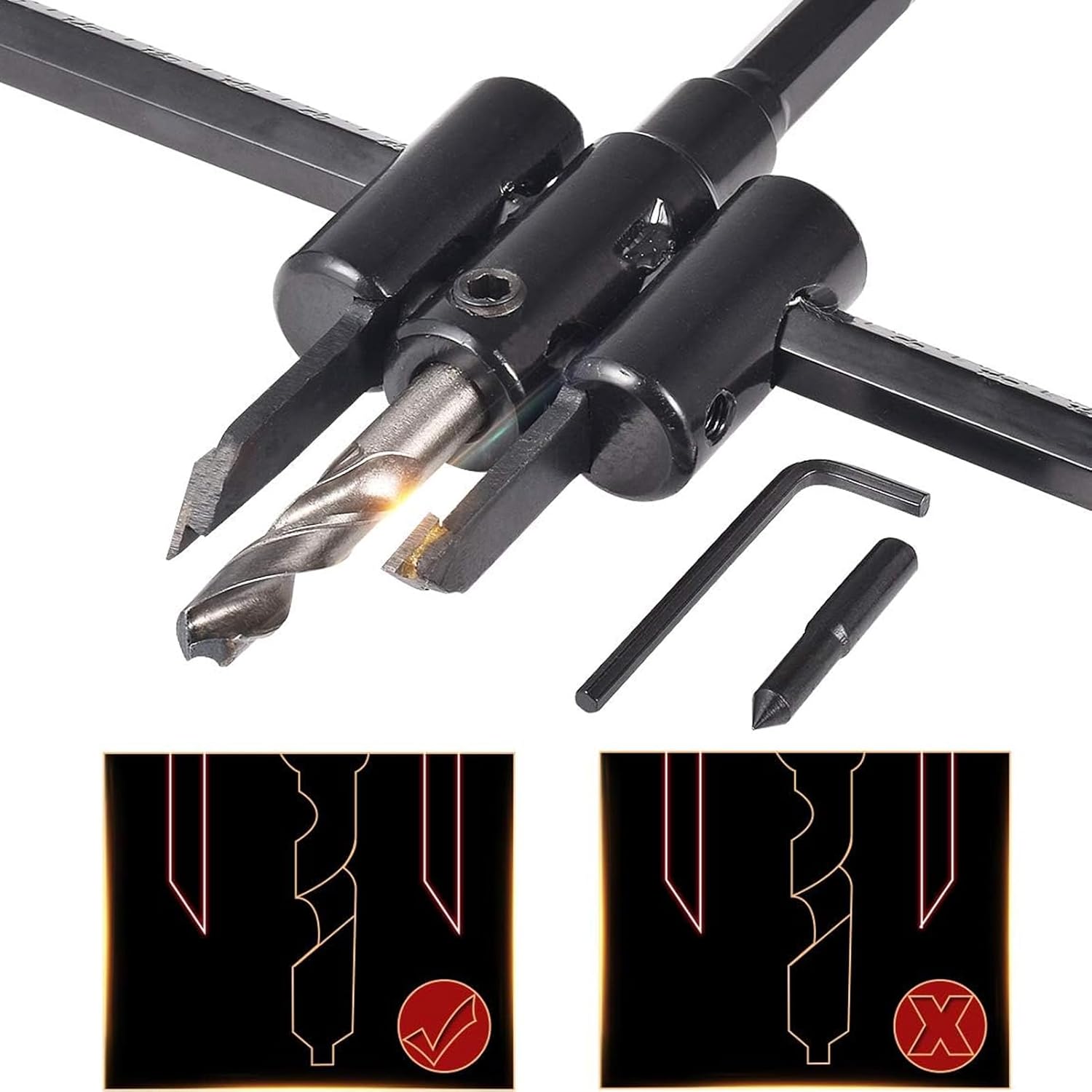 HOHXEN Adjustable Circle Hole Saw Cutter Woodworking Drill