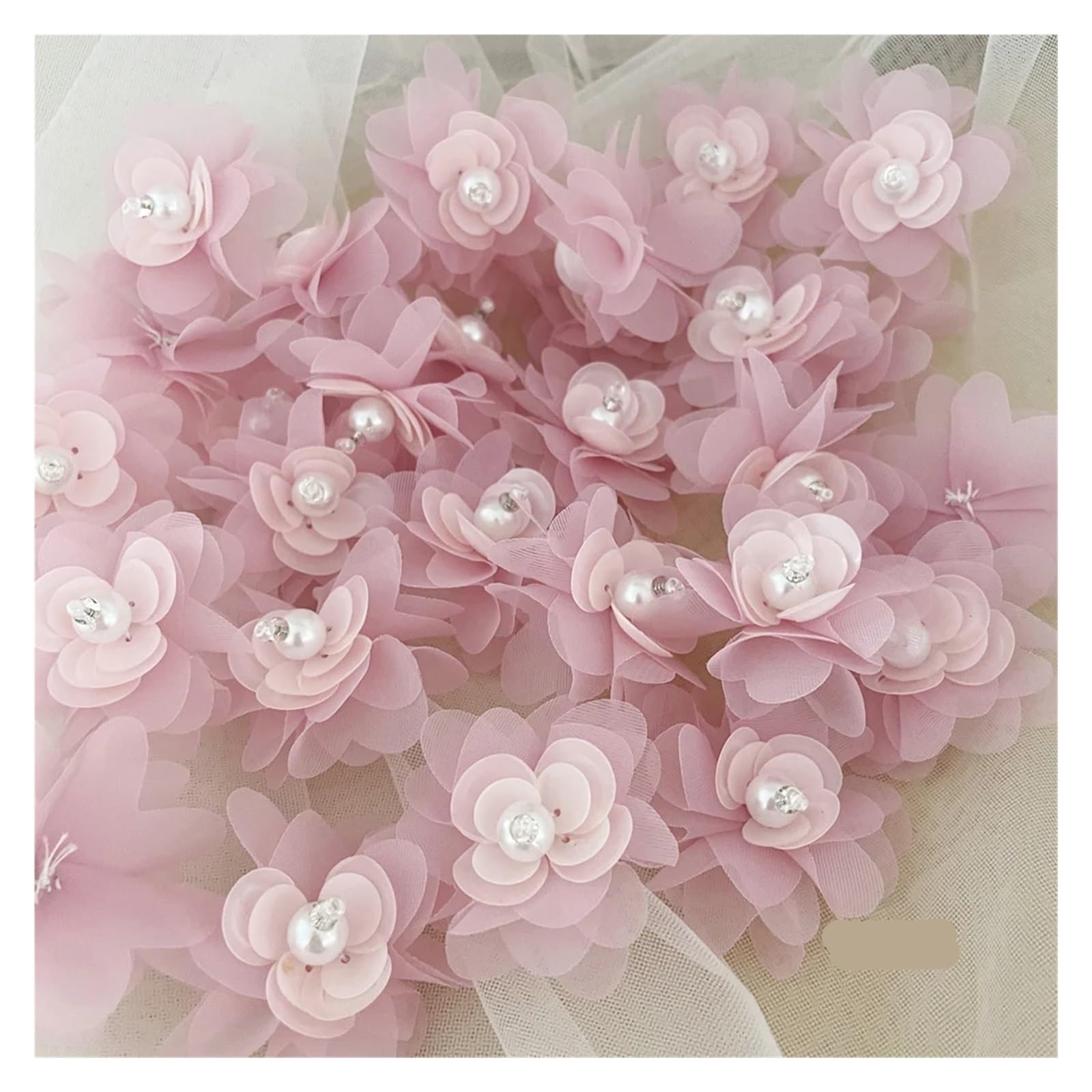 Applique de dentelle 3D fleur rose pour sublimer votre coiffure de mariée et vos broches