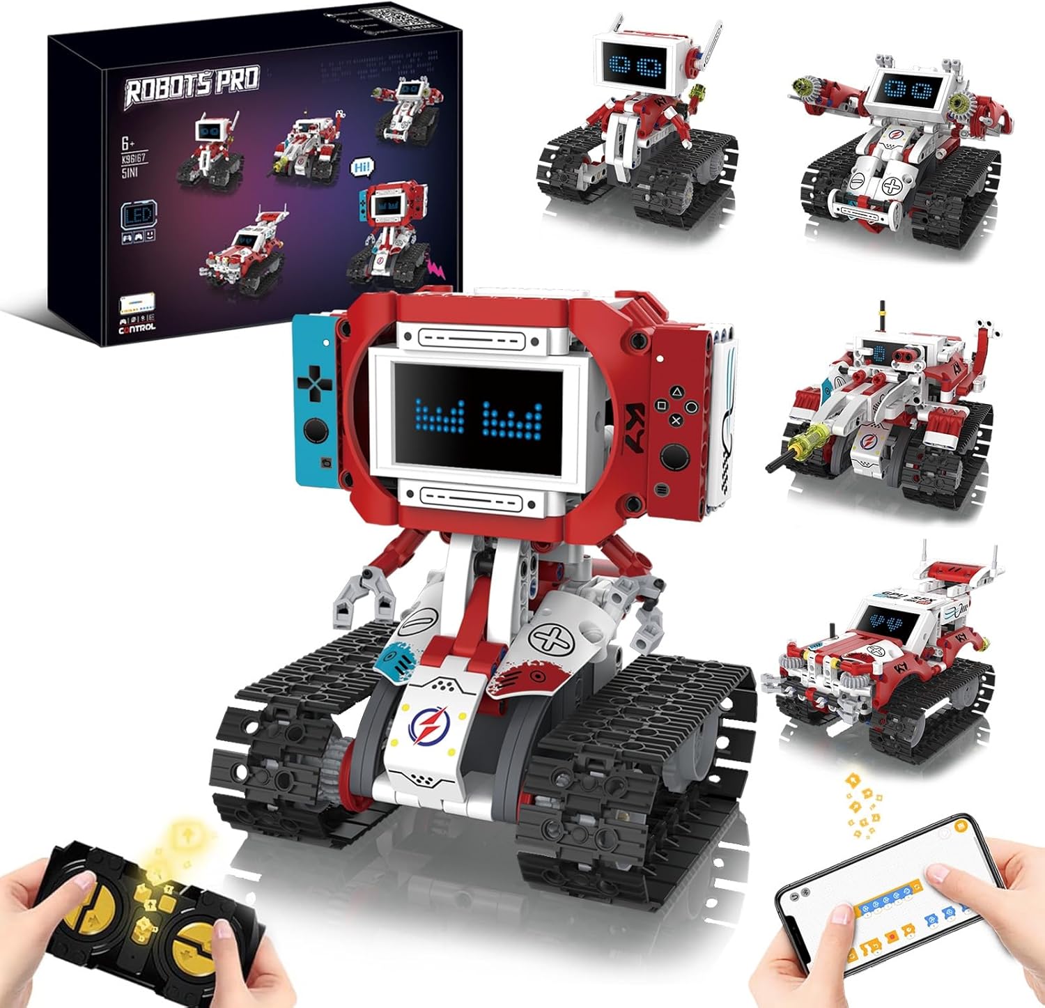 OUTOGO 5-in-1 STEM Robot Building Kit with Remote Control & APP, Science Robot Educational Toys for Kids Age 8-16, Birthday Gifts for Boys Girls with 358 Piece