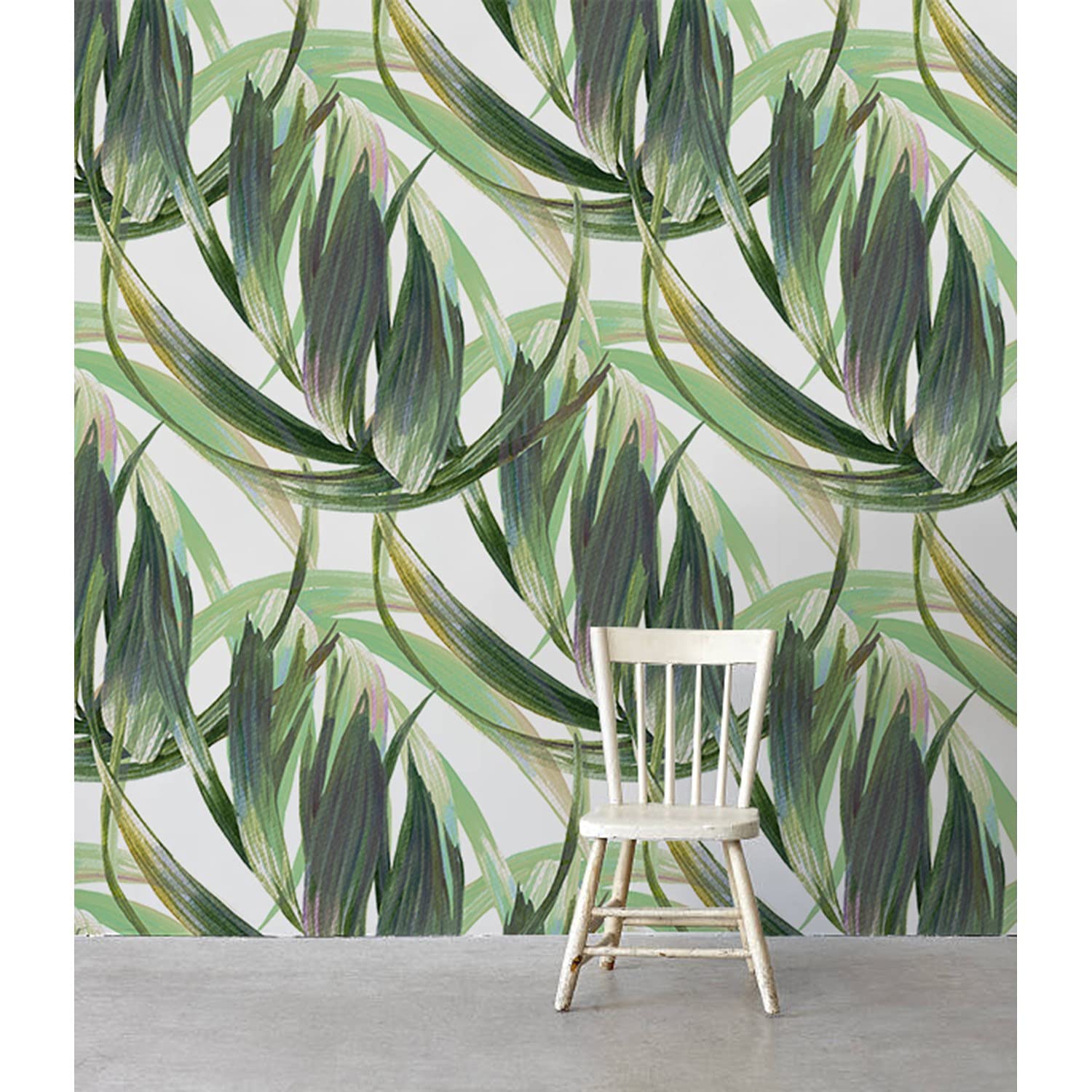 Papier peint latex 312x219 cm Coloray motif longs feuilles luxe
