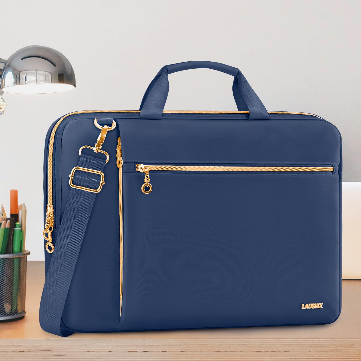 Laptop Case Bag Women Men Computer Sleeve Compatible with MacBook/Dell/HP/Acer/ASUS/LG, Waterproof Shoulder Carrying Briefcase, Blue, 17-17.3 Inch - Image 3