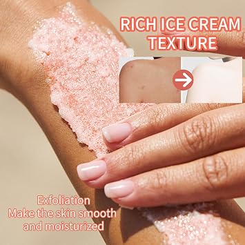 Himalayan Salt BodyScrub -Exfoliating Body Scrub - Body Exfoliator Scrub with Loofah & Wooden Spoon - Body Skin Care Exfoliator for Deep Cleansing & Glowing