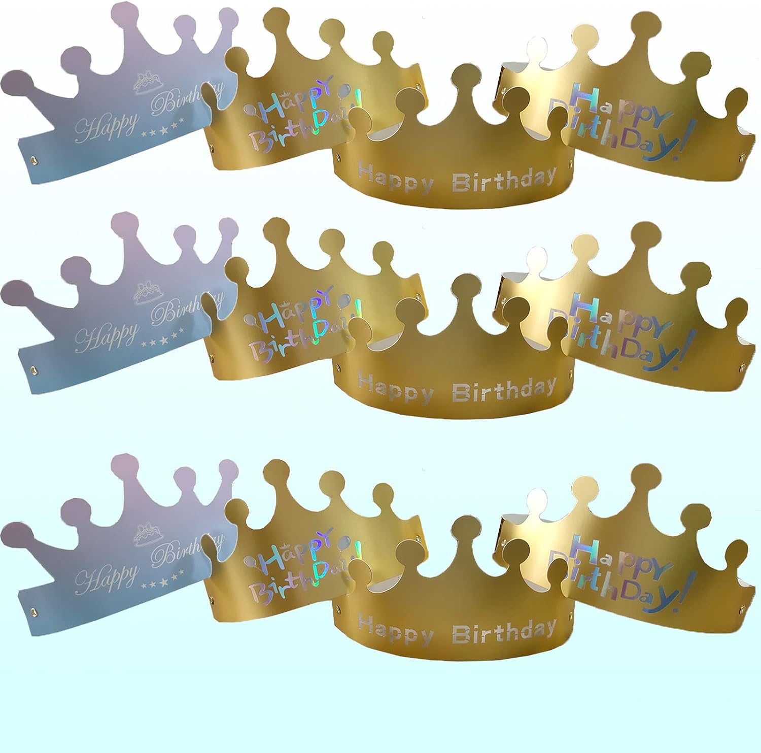 24 Pieces Golden Party Crown,Paper Hats Party King Crown for Birthday,Celebration Baby Shower,Photo Props(4 Styles in 1 Pack) : Toys & Games