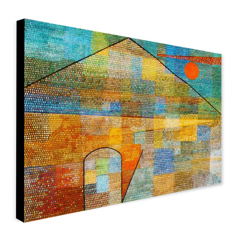 Ad Parnassum - Abstract Wall Art by Paul Klee - Wrapped Framed Canvas Wall Art (A3 [16 x 12 inch / 41 x 30 cm])