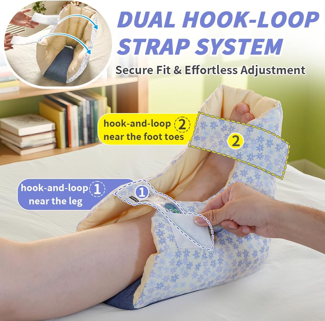 EZ Assistive Colorful Pattern Heel Protector Cushion Foot Pillow Remove Pressure and Bedsores,Heel Protectors for Pressure Sores for Heal Protection（2pcs）