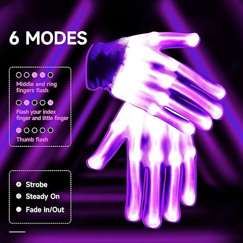 Miniatura 5 de OWill Halloween Light Up Mask,LED Purge Mask with Gloves,Scary Cool Teen Halloween Costumes Mask for Women Kids Boys