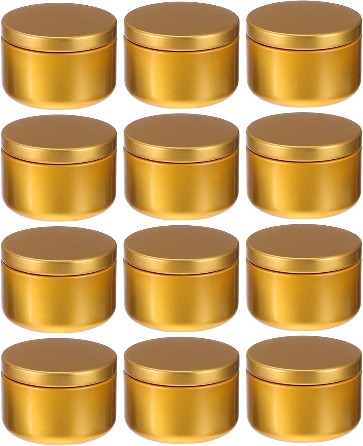 12pcs Metal Candle Tins Round Candle Containers for Craft Making Portable Storage for Candies Beads and Items Design for Travel and Organization