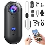 Treklon POV Camera, Treklon 4s Body Camera Waterproof, Camp Snap Cameras, 4K Thumb Cameras, Thumb Action Cameras, 170° Wide Angle for Cycling, Pet Walking and Outdoors Activities (1080P Black)