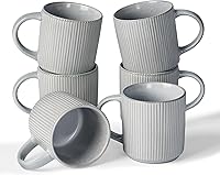 Vista 11 de famiware Juego de Tazas de Café para 4, Tazas de Catering Star de 12 oz con Asa para Café, Té, Cacao, Leche - Juego de Vajilla de Cerámica de Gres
