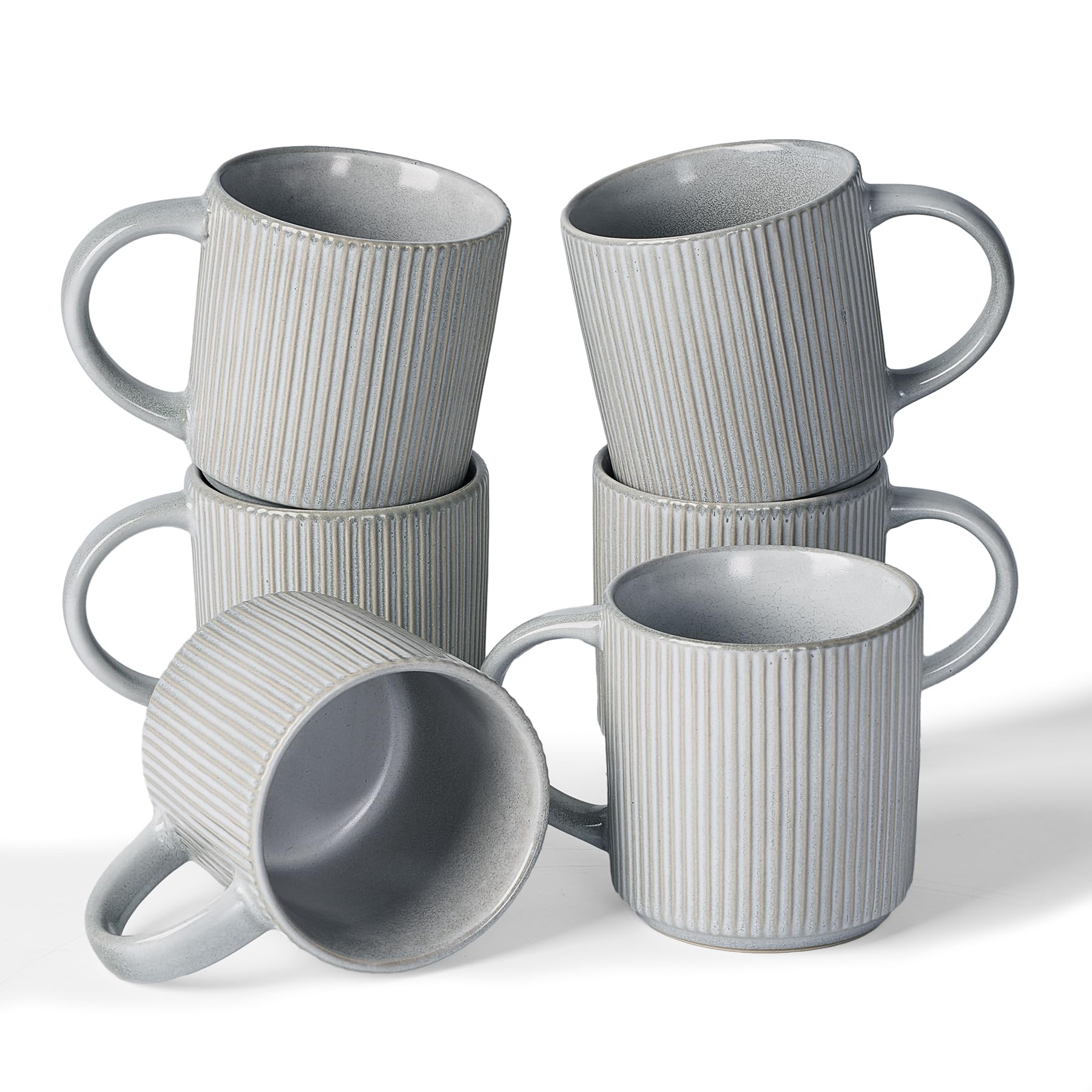 Ensemble de tasses en céramique gris mat au design épuré pour art de la table