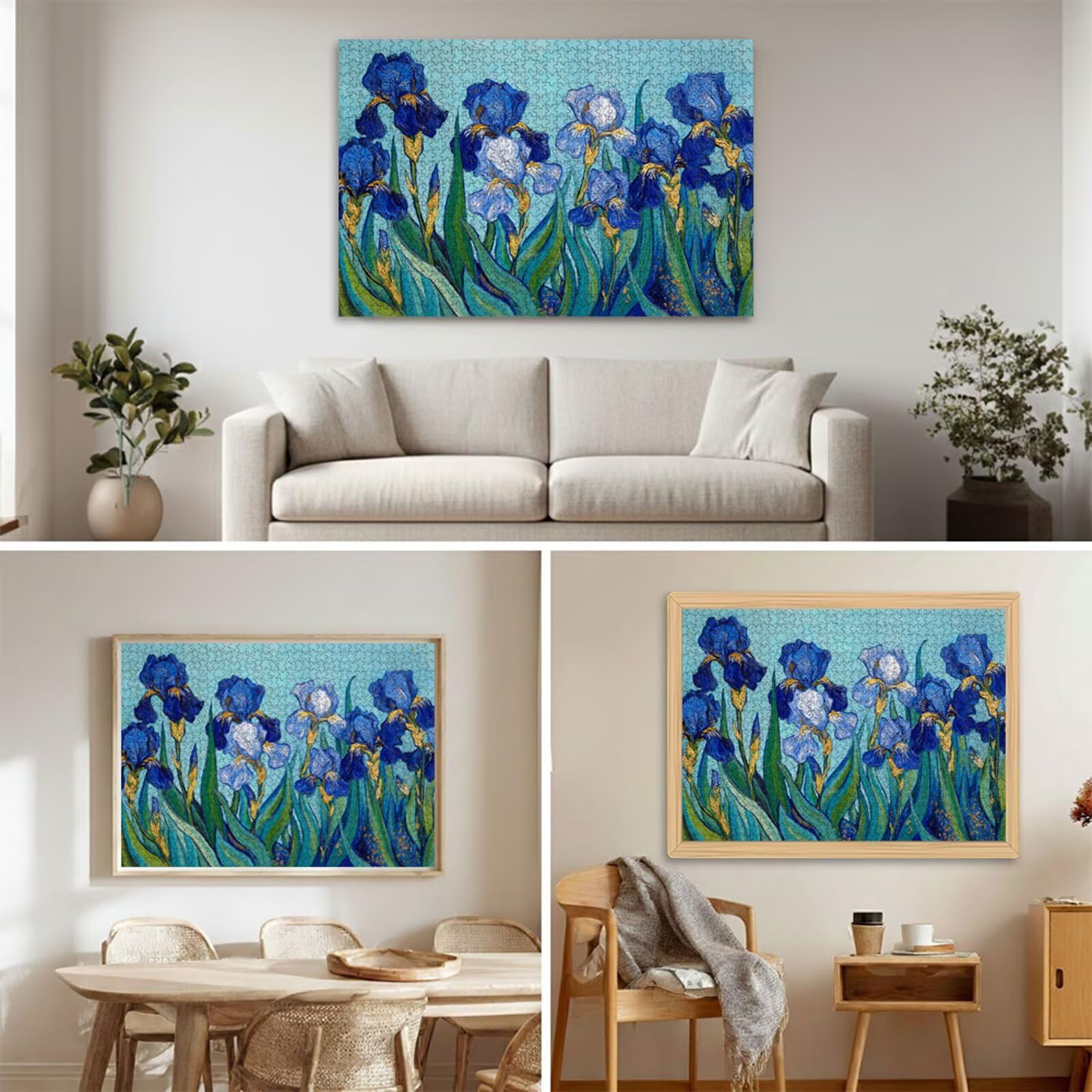 Puzzle 1200 Piezas Adultos Flor & Azul, Rompecabezas con Letras Traseras y Póster, Pasatiempo Antiestrés, Decoración de Pared, Regalo Decorar Mujer Hombre 75 x 50 cm (14 Años +) P3#29