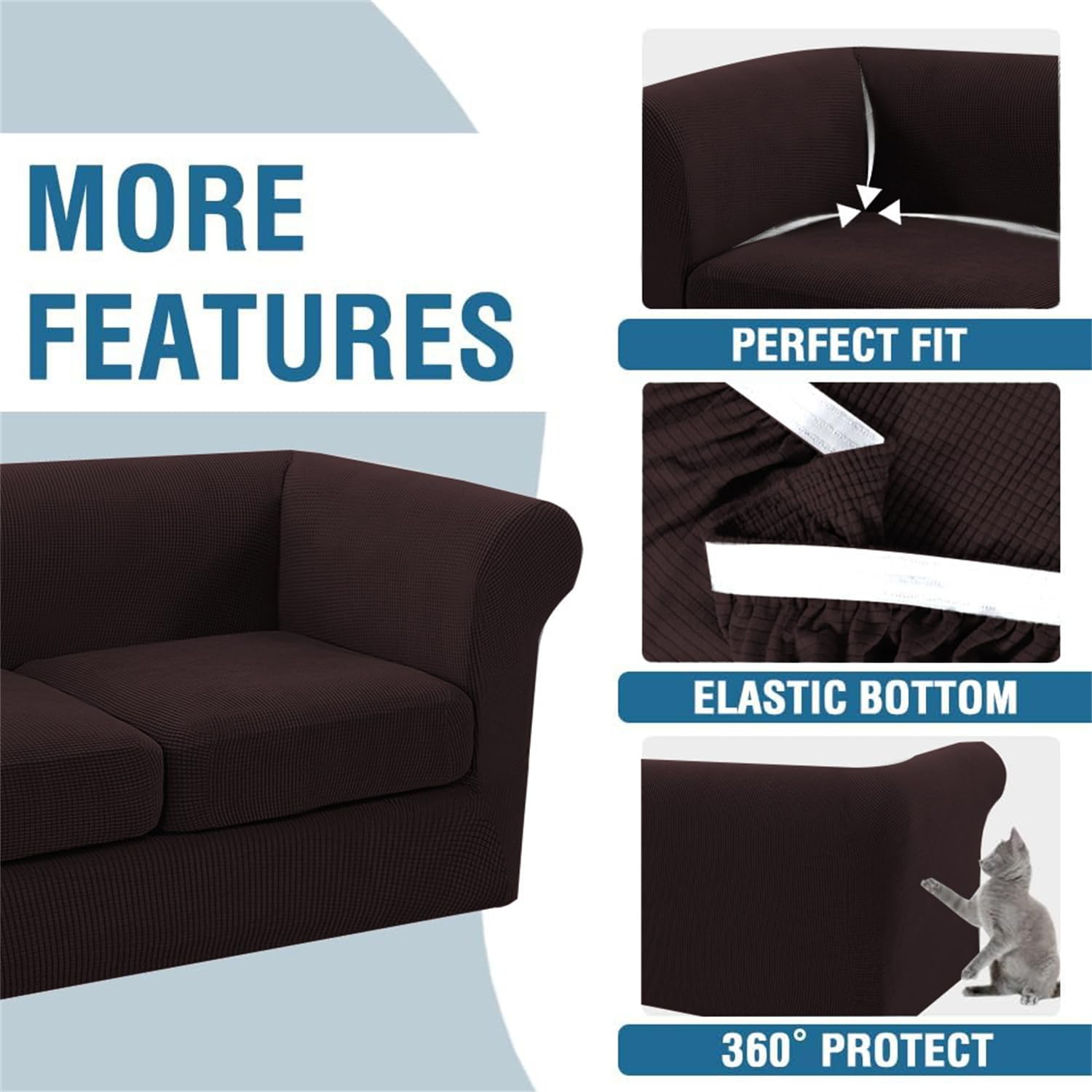 Elastische bankhoes met armleuningen, moderne Chesterfield stretch hoes