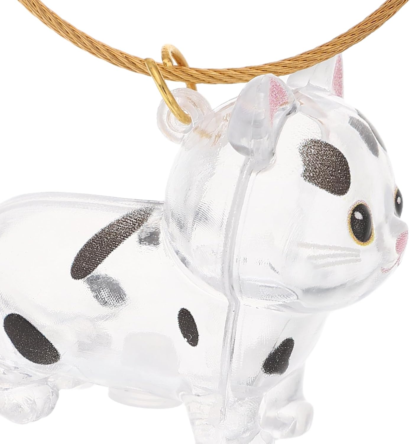 Hemoton Cat Hair Keepsake Keychain: Clear Pet Hair Collector Capsule Keychain Cat Shaped - Memorial Box Storage Container for for Pet Souvenir Parties Home Use