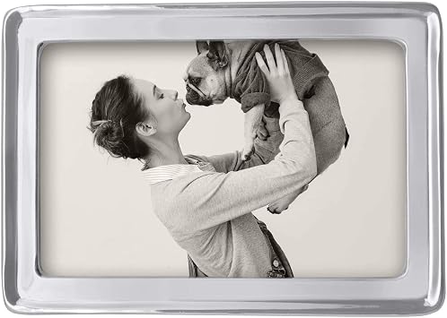 Mariposa Signature 4X6 Frame | Silver | Brillante | Frames | Decorative Photo Frames | Recycled SANDCAST Aluminum | Handmade in Mexico