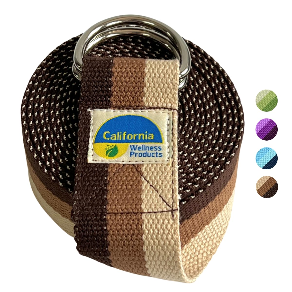 California Yoga Strap | Yoga Belt with Safe Adjustable D-Ring Buckle for Pilates | Stretching Strap | Exercise Bands | Physical Therapy | Improves Sitting Posture