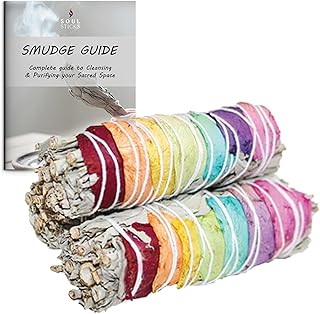 Ancientveda 3 Pack Rose Petals & Organic 4 Inch White Sage Smudge Sticks with Flowers for Cleansing Home, Meditation, Yoga, Healing & Smudging | Sustainably Sourced California White Sage Bundles