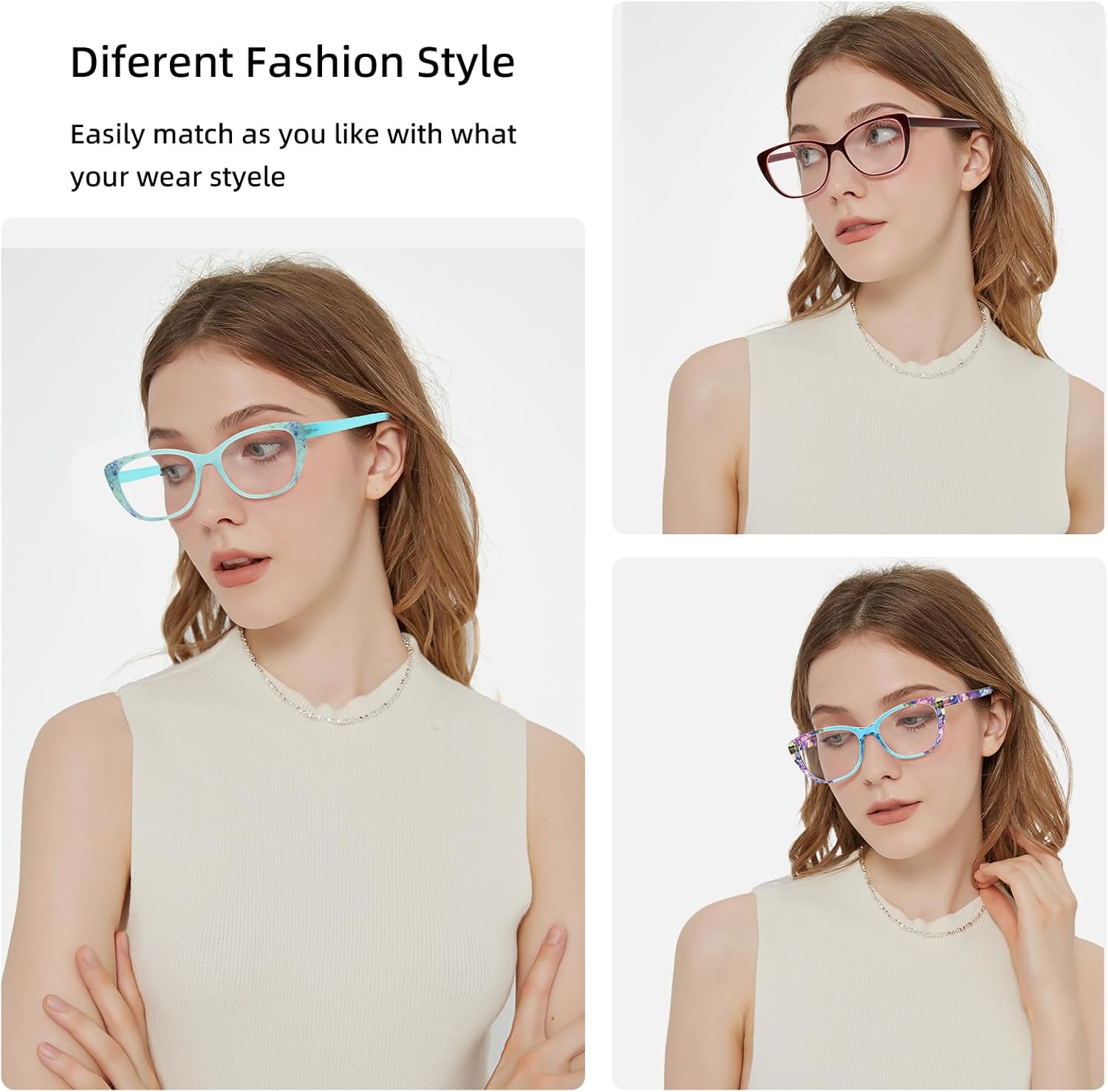 Cat Eye Reading Glasses for Women-Blue Light Reading Glasses for Women Readers with Flexible Spring Hinges, Anti-Glare Readers 2.50+ - Image 2