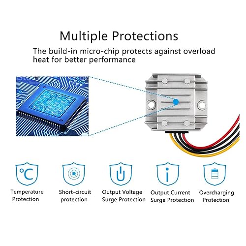 Miniatura 4 de Regulador de voltaje DC 8V  40V a 12V 3A 36W Convertidor DC 36V 24V 18V a 12V reductor reductor inversor regulador impermeable módulo transformador